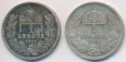 1915-1916KB 1K Ag "Ferenc József" (2x) T:2,2-