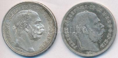 1893-1915KB 1K Ag "Ferenc József" (2x) T:2,2-