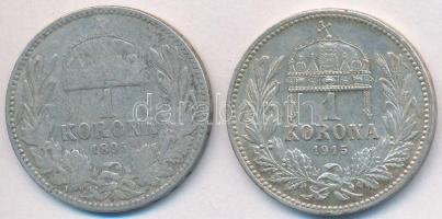 1895-1915KB 1K Ag "Ferenc József" (2x) T:2,3