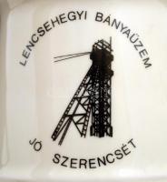 "Dorogi Szénbányák Lencsehegyi Bányászüzem" Hollóházi emlék söröskupa, jelzett, hibátlan, ...