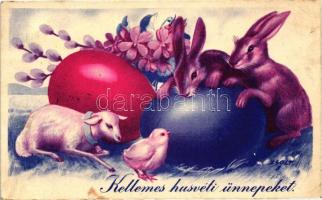 Easter, lamb, rabbits, chicken, eggs (EK)