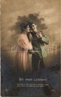 WWI romantic military card, couple