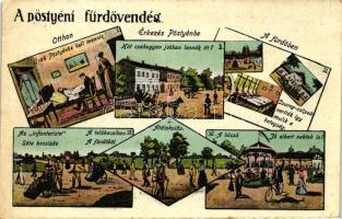 Pöstyén, fürdővendég 'Otthon-Érkezés-Fürdőben' kiadja Donáth Lipót / spa humour (EK)