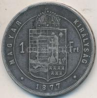 1877KB 1Ft Ag "Ferenc József / Középcímer" T:2- Adamo M15