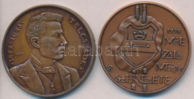 Szabolcs Péter / Szabó Géza (1939-) 1998. "MÉE Zala Megyei Szervezete" Br emlékérem (42,5mm) +  	 Lapis András (1942-) / Horváth László (1951-) / Szabó Géza (1939-) 1988. "MÉE Bajai Csoportja / Telcs Ede" Br emlékérem (42,5mm) T:2