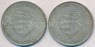 1947. 5Ft Ag "Kossuth" (2x) T:2-,3 Adamo F8.1