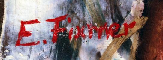 Fixmer jelzéssel: Jelek és formák harmóniája, olaj, papír, fa keretben, 69×49 cm