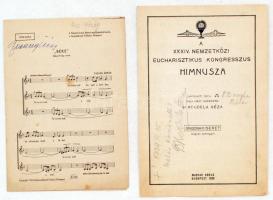 1938 dr. Koudela Géza: A XXXIV. Nemzetközi Eucharisztikus kongresszus himnusza. A szerző által dedikált példány