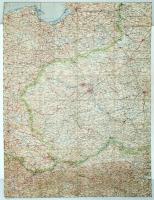 cca 1900 Oroszország nyugati része, Poroszország nagyméretű, vászonra kasírozott térképe / Large map of Russia and Prussia on canvas 80x60 cm