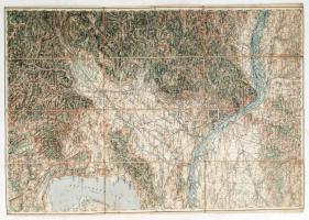 cca 1900 Bécs és környéke, Burgenland tartomány vászon térképe / Map of Burgenland on canvas 40x40 cm