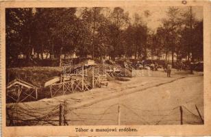 Tábor a manajowi erdőben / WWI Hungarian military card, camp in the Manajow forest (EB)