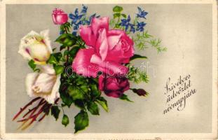 Name day, greeting card, flowers, Ha Co 6779. (EK)