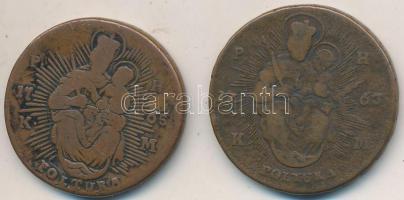 1763S PH-KM Poltura Cu "Mária Terézia" + 1765. PH-KM Poltura Cu "Mária Terézia" T:3 Huszár: 1751., Unger III.: 1270.c