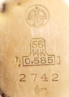 Arany (14 K) tokos Denis női karóra, jelzett, fém szíjjal, bruttó: 7 g
