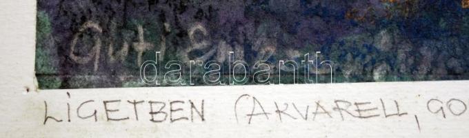 Guti jelzéssel: Ligetben, vegyes technika, papír, 47×36,5 cm