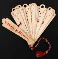 1937 Az Árpád Táncest papírból készült legyező alakú kitöltött táncrendje