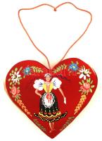 1939 A Medikus-bál alakalmából készült díszes emlékszív bejegyzésekkel, szép állapotban, 15x12 cm