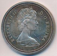 Kanada 1971. 1$ Ag "II. Erzsébet / Brit Columbia" tokban T:2 (P) Canada 1971. 1 Dollar Ag "Elizabeth II / British Columbia" in case C:XF (P)