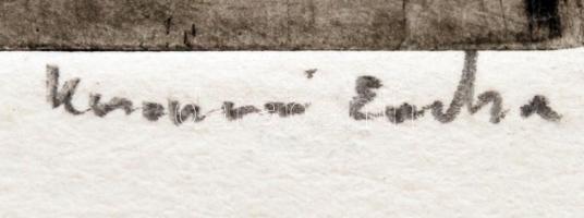 Koronczi Endre (1968- ): Fémtenger, rézkarc, papír, jelzett, 19,5×14,5 cm