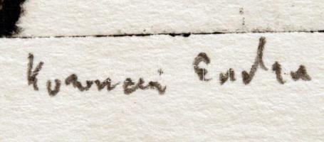 Koronczi Endre (1968- ): Magasságok, rézkarc, papír, jelzett, 18×10 cm