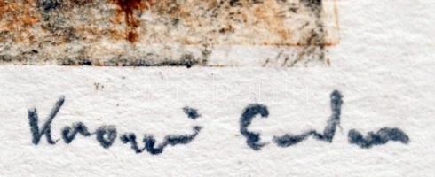 Koronczi Endre (1968- ): Vihar, rézkarc, papír, jelzett, 17,5×10,5 cm