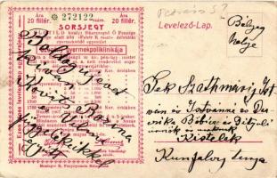 Petráss Sári, hátoldalon sorsjegy Szegény gyermekpoliklinika javára / charity lottery ticket on the ...