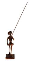 Don Quijote, fából készült szobor, jelzés nélkül, m: 37 cm