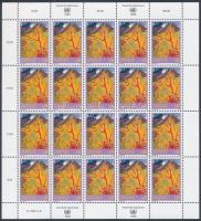 Forgalmi bélyeg teljes 20-as kisívben, Definitive stamps in full minisheet of 20