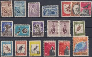 Albania 1949-1964 37 stamps with sets, Albánia 1949-1964 37 db bélyeg közte sorok 2 db stecklapon