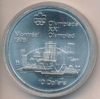 Kanada 1973. 10$ Ag "Montreali olimpia - Montreal látképe" tokban tanúsítvánnyal T:1
Canad...