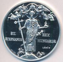 Lebó Ferenc (1960-) 1994. "Attila találkozása Nagy Szent Leó Pápával / Szent István" Ag emlékérem dísztokban, tanúsítvánnyal (31,1g/0.925/42,5mm) T:PP