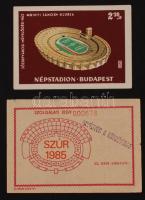 1985 Bp., Népstadion szolgálati jegy és egy nagyméretű, a nézőteret ábrázoló címke
