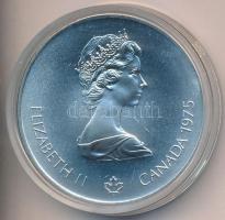 Kanada 1975. 5$ Ag "Montreali olimpia - Úszó" tokban tanúsítvánnyal T:1 Canada 1975. 5 Dollars Ag "Montreal Olympic Games - Swimmer" in case, with certificate C:UNC