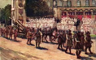 Vienna, Wien; music bands - 5 old postcards