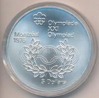 Kanada 1974. 5$ Ag "Montreali olimpia - Olimpiai gyűrűk" sérült tokban tanúsítvánnyal T:1
...