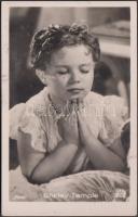 cca 1935 Shirley Temple (1928-2014) amerikai színész-énekesnő gyerekkori fotója, feliratozva, 4x7 cm / cca 1935 Shirley Temple (1928-2014) American film and television actress, singer, photo, 4x7 cm