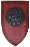 Győrfi Sándor (1951-) DN "Karcagi Nagykun Vadásztársaság" Br emlékérem falapon (85mm) T:2