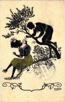 45 db RÉGI motívumlap; sziluett művészlapok / 45 old motive cards; silhouette art