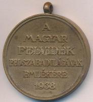 1938. "Felvidéki Emlékérem - II. Rákóczi Ferenc" Br emlékérem mellszalag nélkül T:2
Hungar...