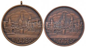 ~1960-1980. "Budapest" 4xklf fém és Br emlékérem T:2