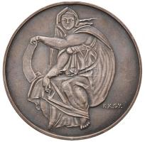 Kiss Kovács Gyula (1922-1984) DN "Michelangelo" ezüstözött Br emlékérem (60mm) T:2,2- ph