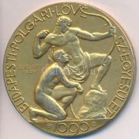 Reményi József (1887-1977) 1926. "Budapesti Polgári Lövész Egyesület" aranyozott fém emlékérem (46mm) T:2-