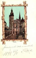 1899 Kassa, Kosice; Székesegyház / cathedral, litho frame