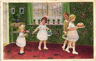 Girls with presents s: F. Schenkel (fa)