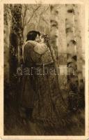 Freudiges Wiedersehen / Romantic couple, F.H. & S., W.IX. Nr. 3065. br. s: A. Ribano (EK)