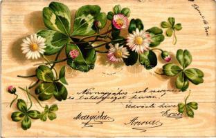 Clovers with flowers litho (EK)