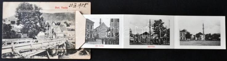 Dolnja Tuzla, wooden bridge, Verlag Josef Schnürmacher, leporellocard