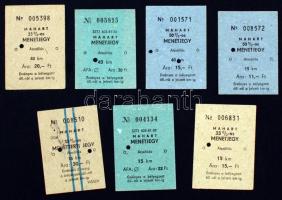 cca 1970-1990 7 db különböző MAHART menetjegy