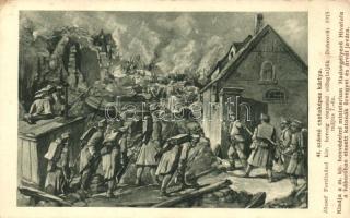 '44. számú csataképes kártya', Dobrova elfoglalása / WWI Hungarian soldiers, occupation of Dobrova, Hadisegélyező Hivatal s: Basch Árpád (EK)