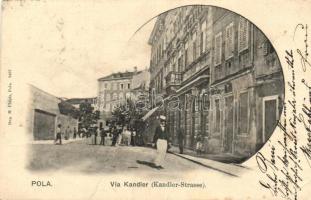 Pola, Via Kandler / street (fa)